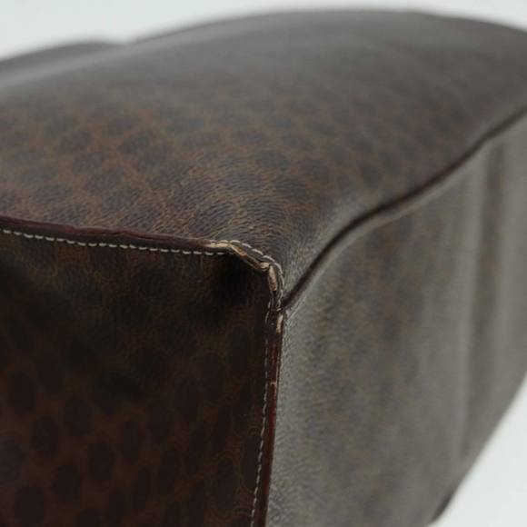 CELINE Macadam Canvas Hand Bag PVC Leather Brown Gold Auth 85545 - Picture 9 of 16